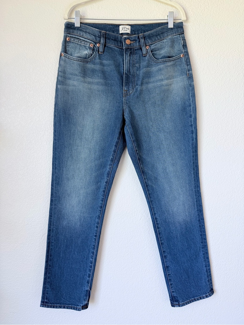 J.Crew Slim Boyfriend Jeans 28 Medium Wash Straight Leg Stretch Denim AQ823